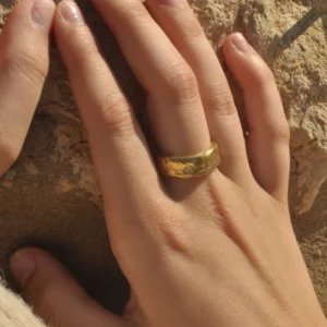 Anillo cera - plata con baño de oro