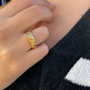 Anillo t'estimo - te quiero en plata con baño de oro
