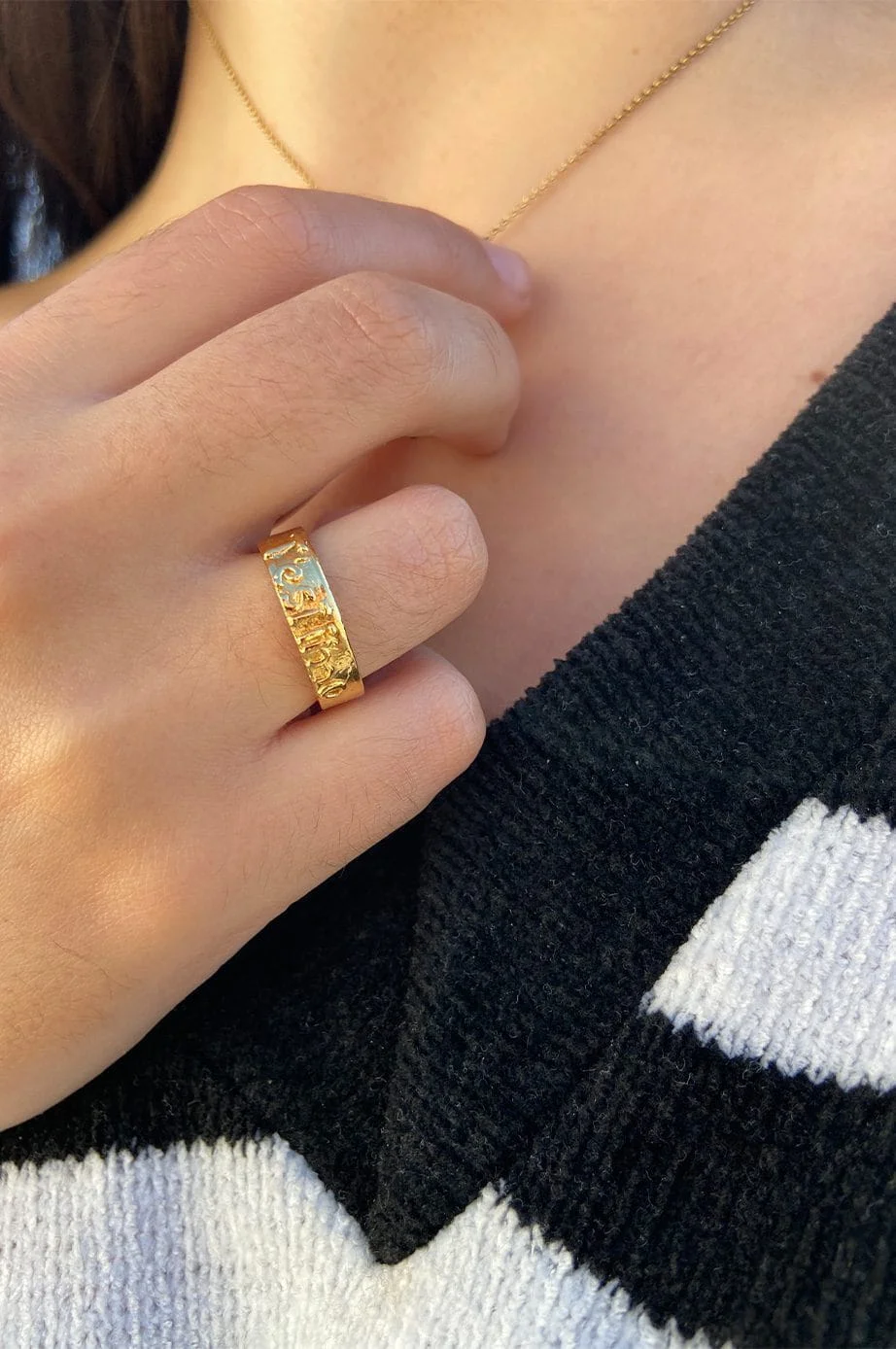 Anillo t'estimo - te quiero en plata con baño de oro